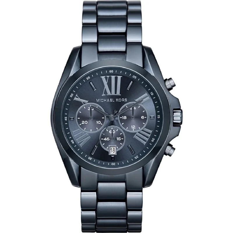 Women's Chronograph Watches for Humidity Monitoring-Michael Kors Women's MK6248 Bradshaw Chronograph Blue Stainless Steel Watch
