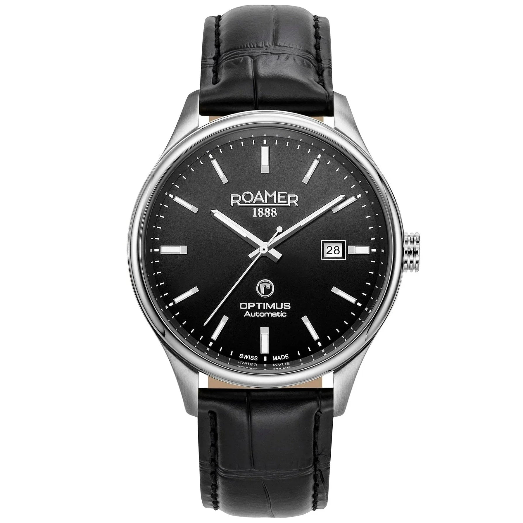 Men's Winter Style Dress Watches for Ski Resorts-Roamer Optimus Men's Black Watch 983983 41 85 05