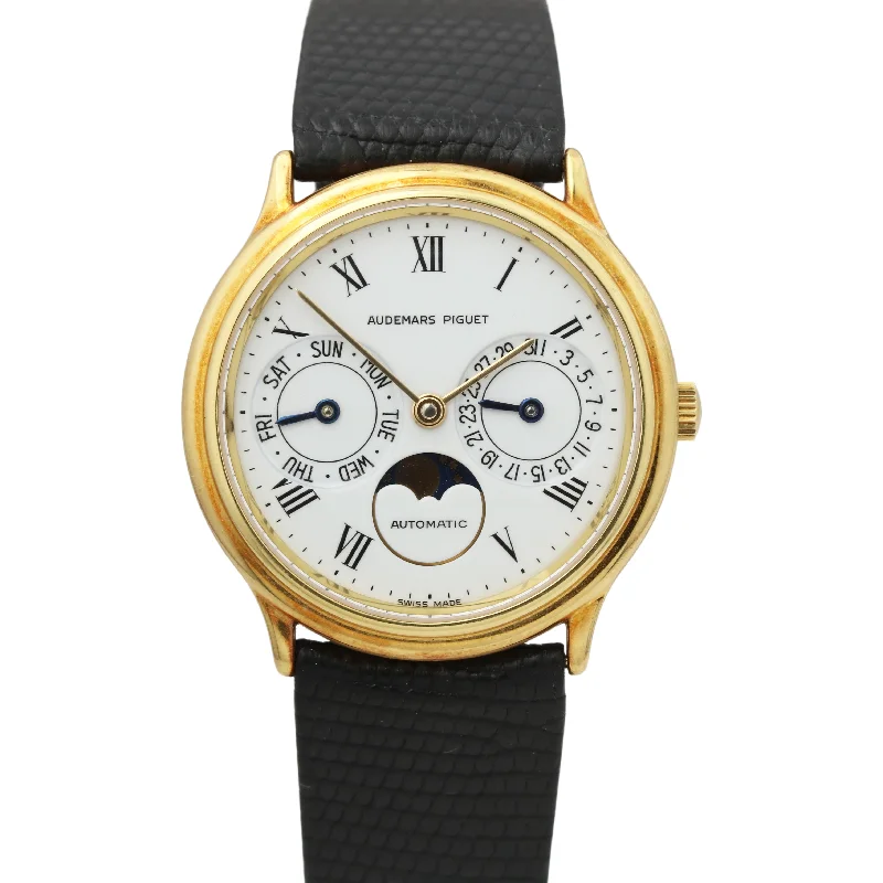 Women's Audemars Piguet British Made Watches-UNPOLISHED Audemars Piguet Classic DayDate Moonphase 25589BA 18k Gold 33mm Watch