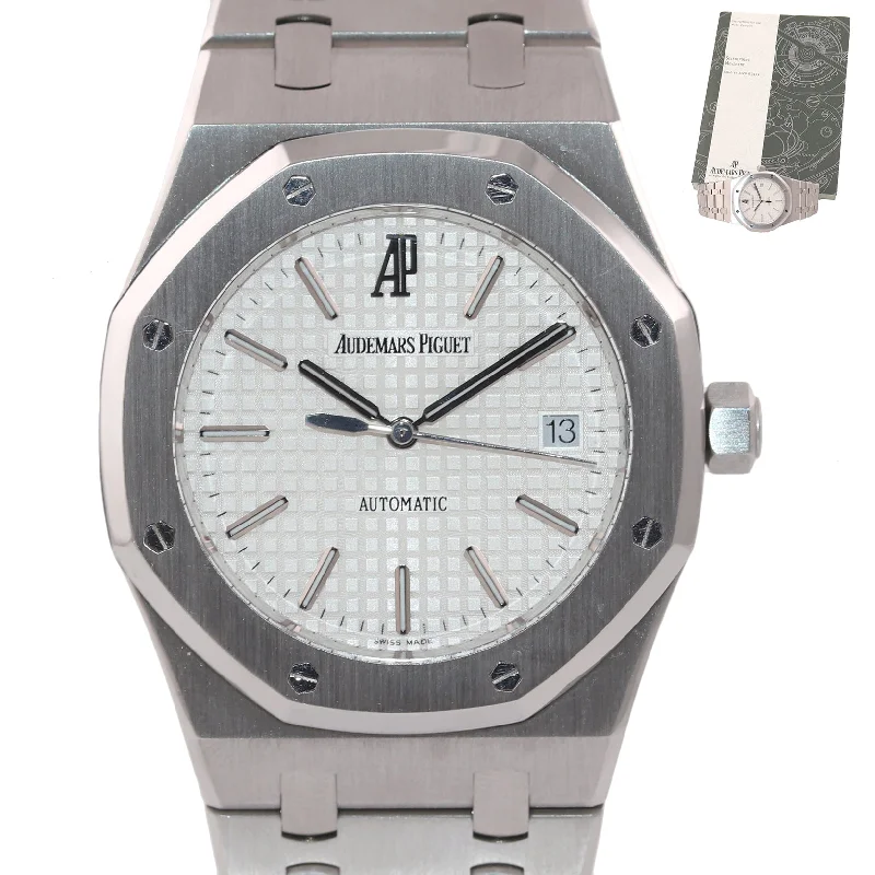 Women's Audemars Piguet Customized Style Watches-2011 PAPER Audemars Piguet Royal Oak White Stick 39mm Steel 15300 Watch Serviced