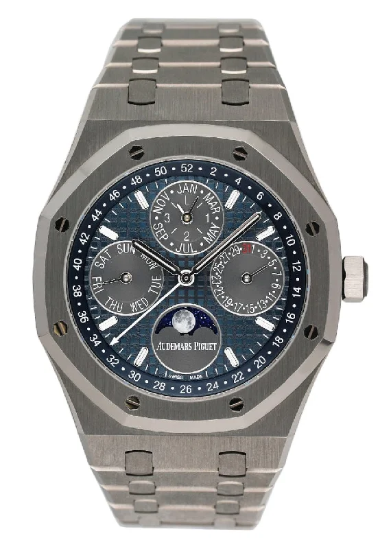 Men's Audemars Piguet Hybrid Design Watches-Audemars Piguet Royal Oak 26574TI Perpetual Calendar Mens Watch Box Papers