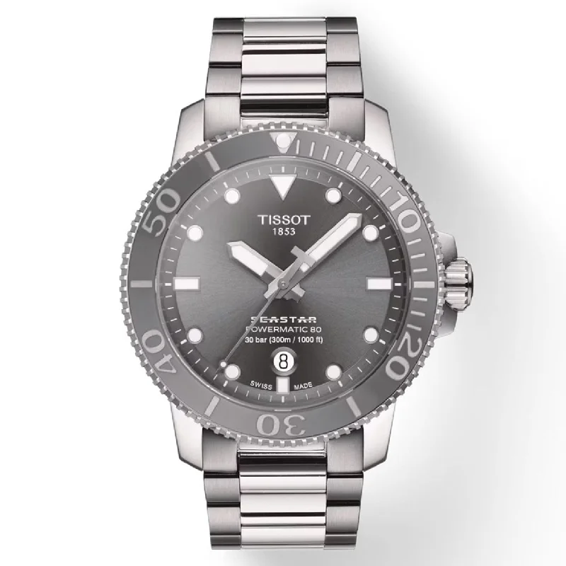 Women's Heritage Watches for Pilots-Tissot T-Sport Grey Dial Men 43mm