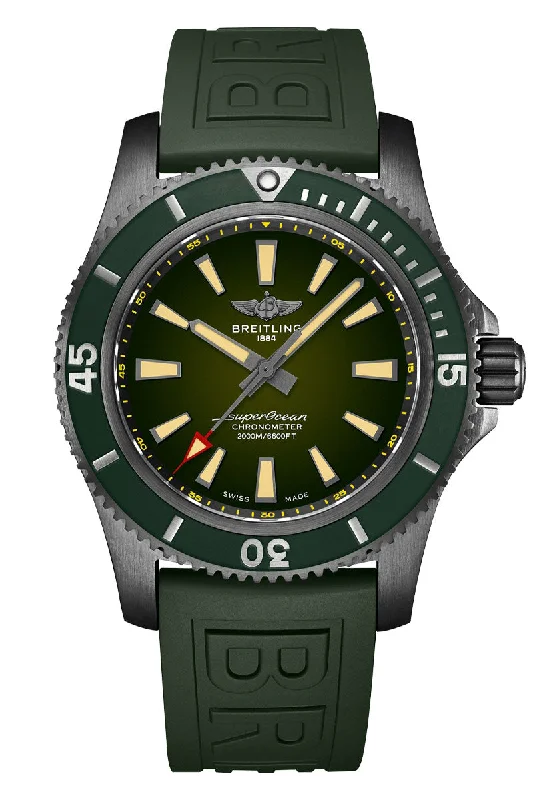 Men's Spring Dress Watches for Garden Parties-Breitling Superocean Automatic 46 Black Steel M173681A1L1S1