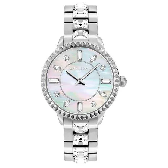 Men's Minimalist Dress Watches for Modern Style-Police Silver Mopion Watch 16036BS/28M