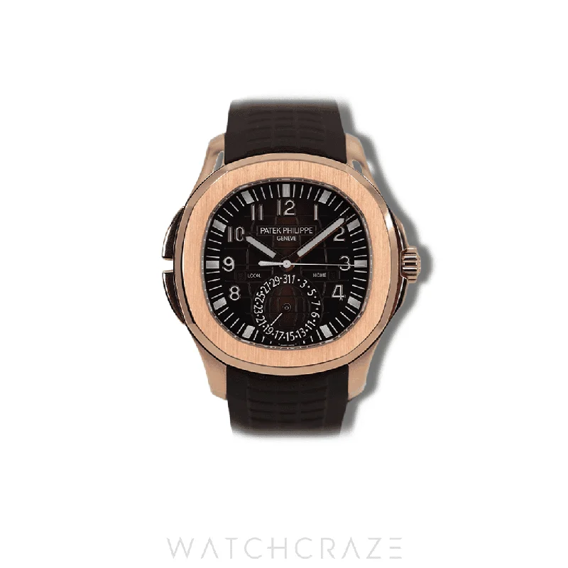Men's Patek Philippe Watches for Workouts-2018 PATEK PHILIPPE AQUANAUT TRAVEL TIME 40MM 5164R-001