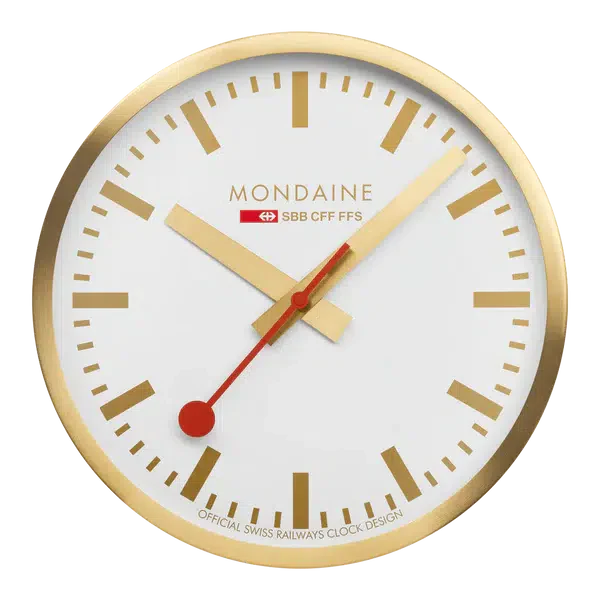 Master Clock Systems for Synchronized Timekeeping-Mondaine Golden Wall Clock 40cm