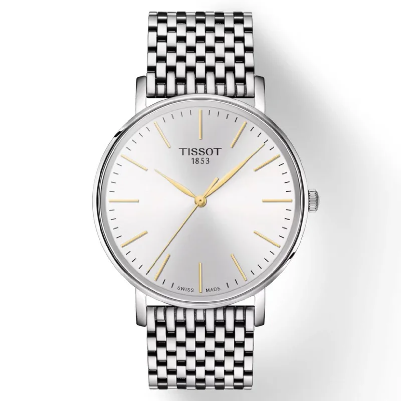 Women's Heritage Watches with Radio Frequency-Tissot T-Classic White Dial Men 40mm