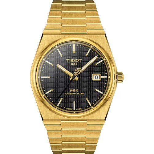 Women's Heritage Watches with Barometer Calibration-Tissot T-Classic PRX Black Dial Men 40mm T1374073305100