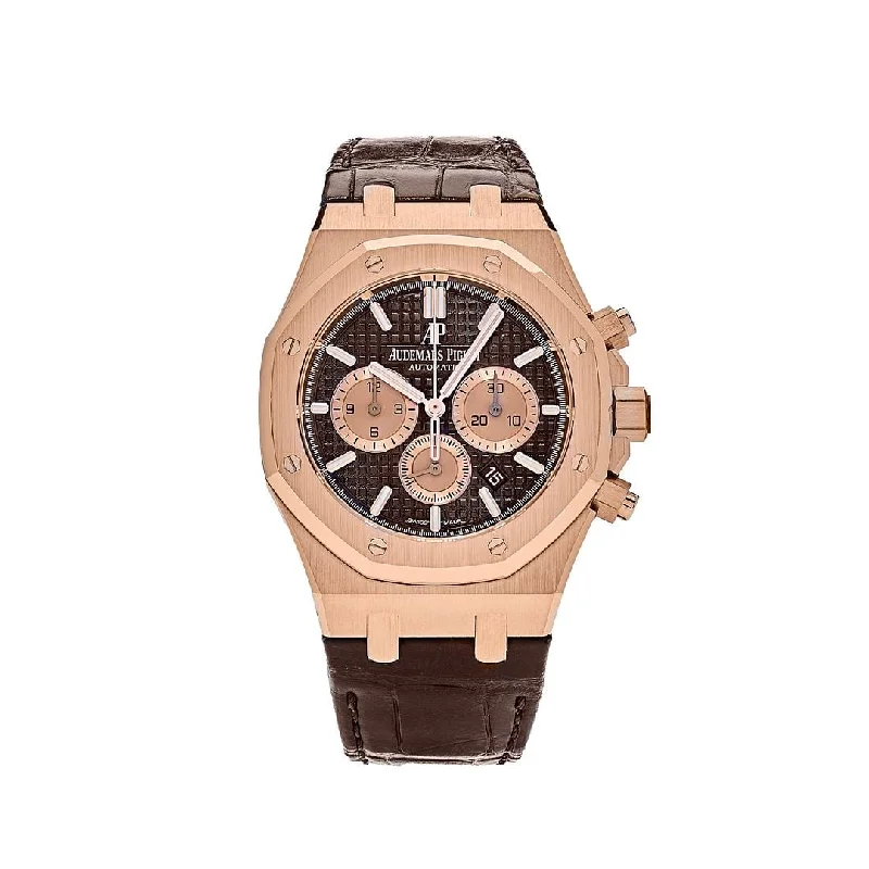 Men's Audemars Piguet Spring Design Watches-Audemars Piguet Royal Oak 26331OR.OO.D821CR.01 Selfwinding Chronograph Rose Gold Brown Dial (2020)