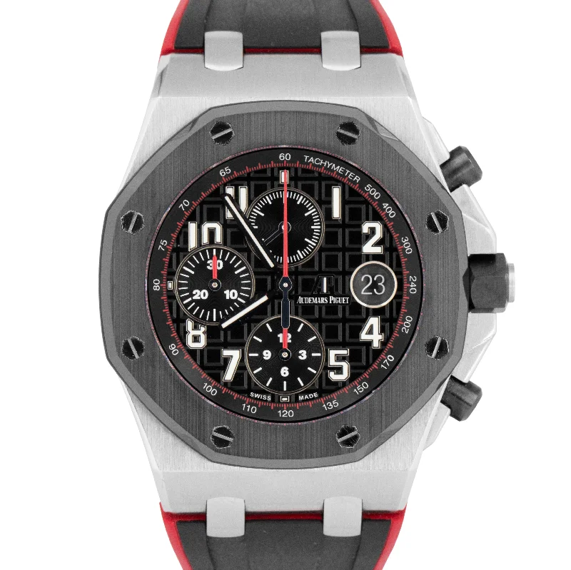 Audemars Piguet Winter Style Watches for Women-MINT Audemars Piguet Royal Oak Offshore CERAMIC VAMPIRE Steel 42mm Watch 26470SO
