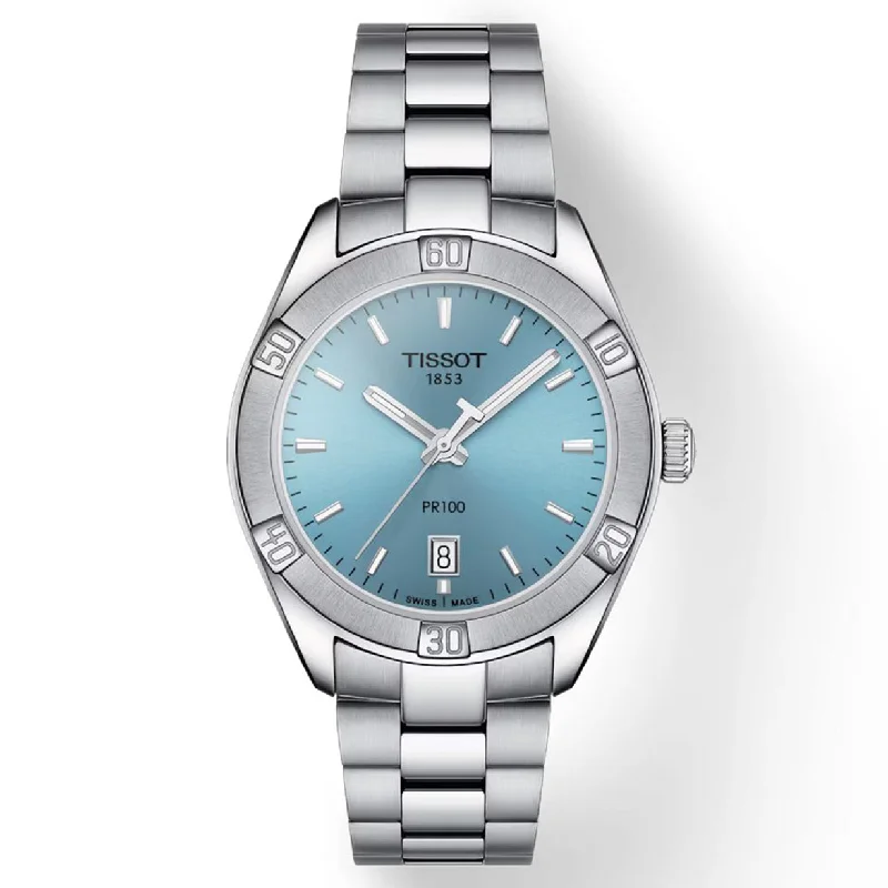 Women's Heritage Watches with Radio Frequency-Tissot T-Classic Blue Dial Women 36mm