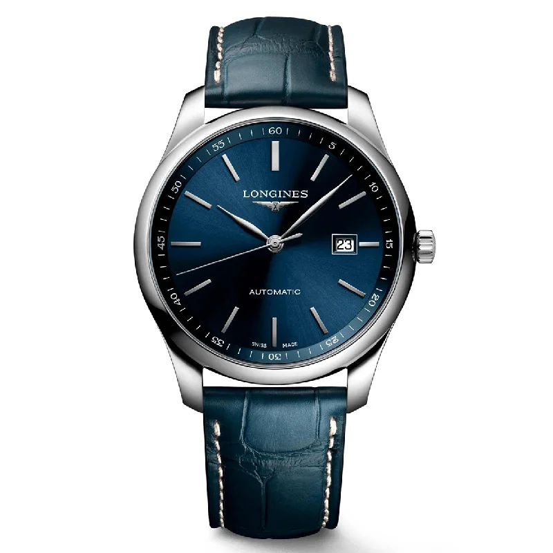 Women's Pilot Watches with Asian Made Affordability-Longines Master Collection Sunray Blue Dial Men 42mm