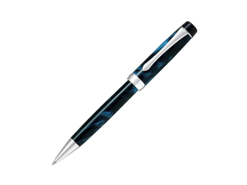 Pilot Watches for Men with Extra Large Case Size-Pilot Custom Heritage SE Ballpoint pen, Resin, Rhodium trim, Blue, BKVH-15SR-MAL