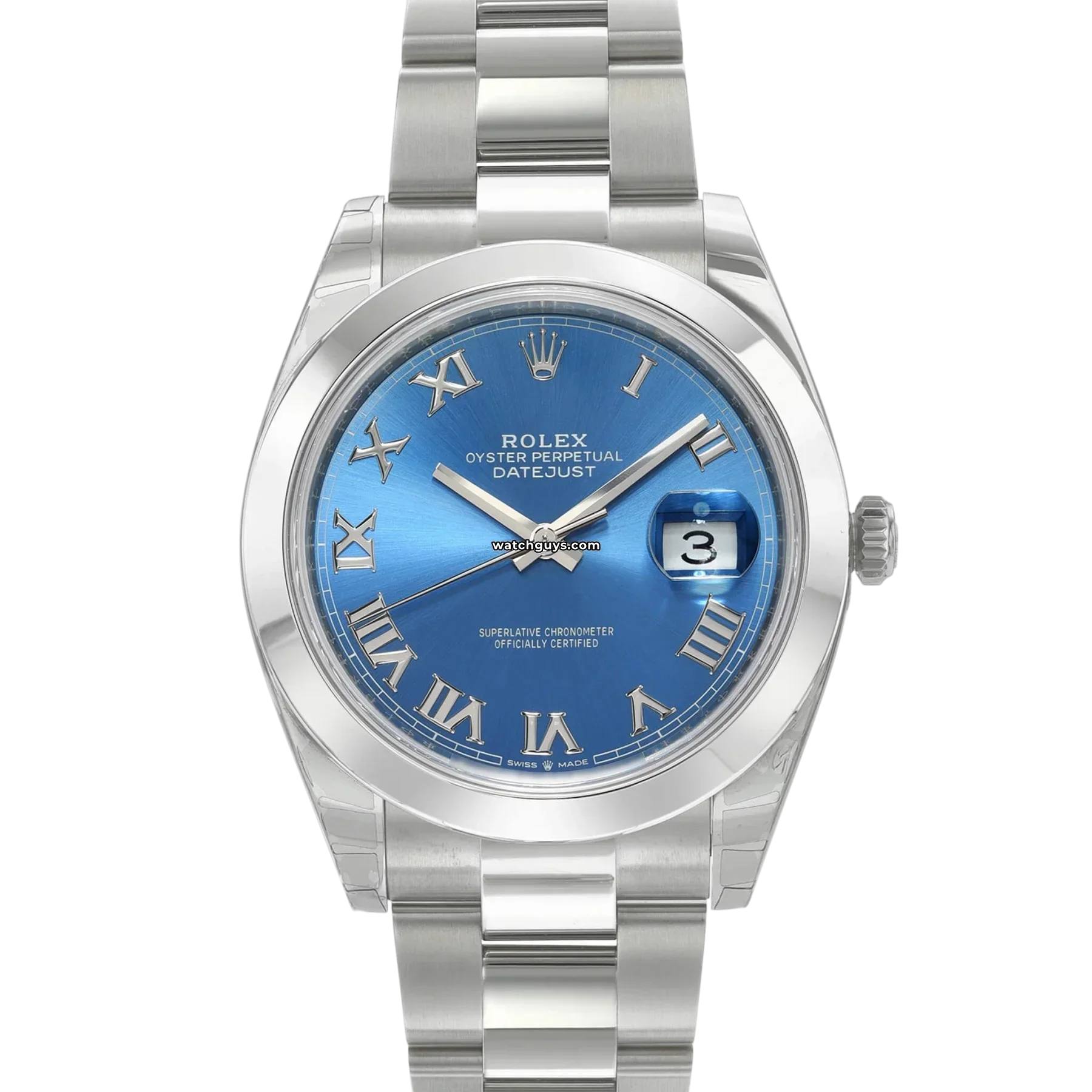 Women's Rolex Everyday Wear Style Watches-Rolex Datejust 126300 Azzurro Blue Oyster