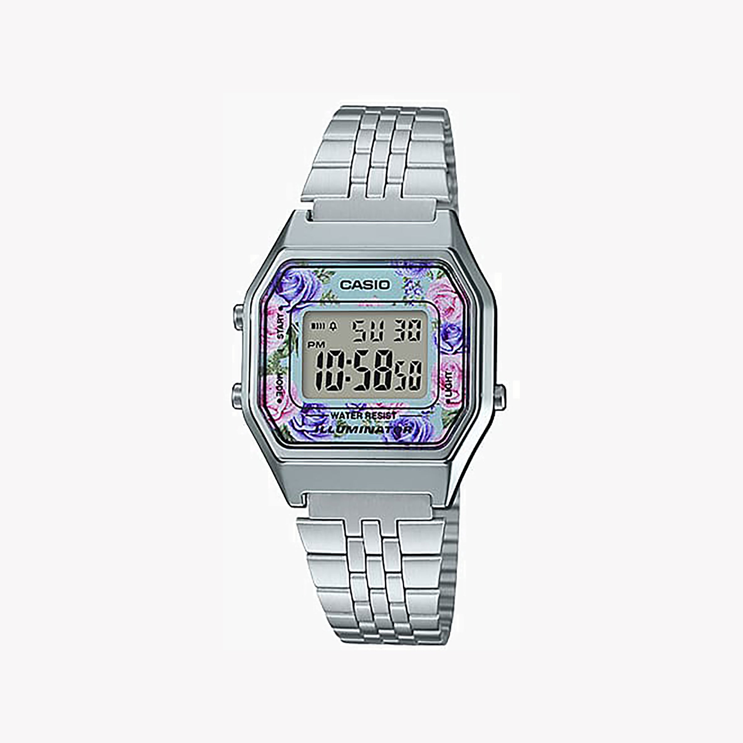 Men's Digital Watches with Vintage Inspiration-Casio Unisex Silver Resin & Stainless Steel Watch | LA680WA-2CDF