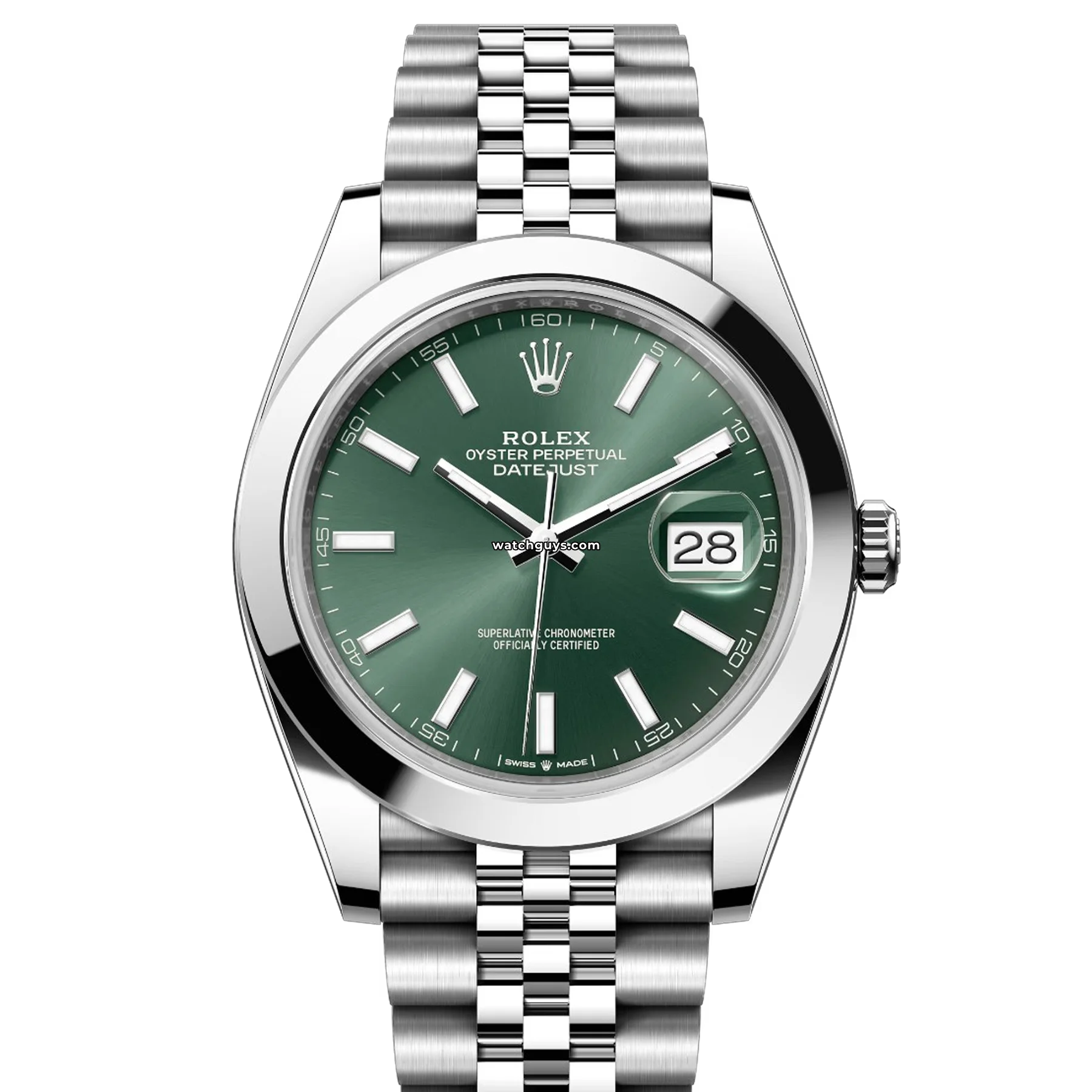 Women's Rolex Large Size Style Watches-Rolex Datejust 126300 Green Jubilee