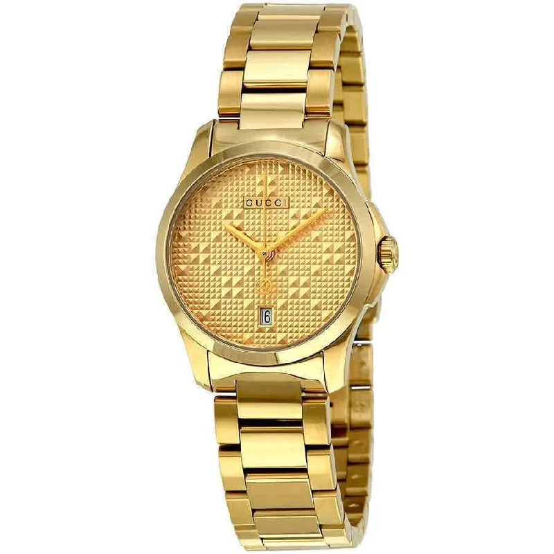 Women's Chronograph Watches for Law Enforcement-Gucci Women's YA126553 G-Timeless Gold-Tone Stainless Steel Watch