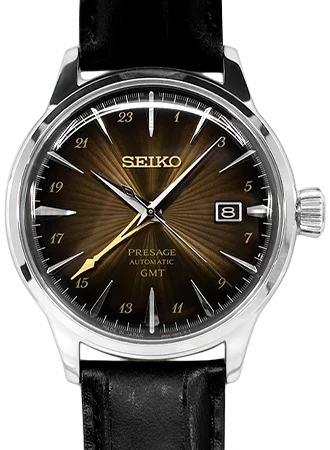 Men's Seiko Night Out Watches-Presage Cocktail Time GMT Brown Ref. SARY243