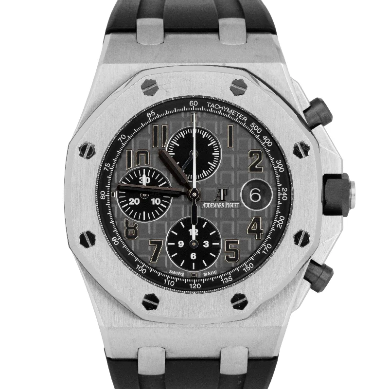 Women's Audemars Piguet Everyday Wear Style Watches-Audemars Piguet Royal Oak Offshore ELEPHANT Gray Steel 42mm 26470ST.OO.A104CR.01