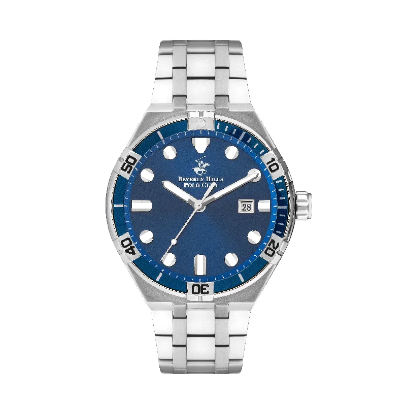 Men's Chronograph Watches for Workouts-BEVERLY HILLS POLO CLUB Men’s Blue Dial Analog Watch – BP3404X.390