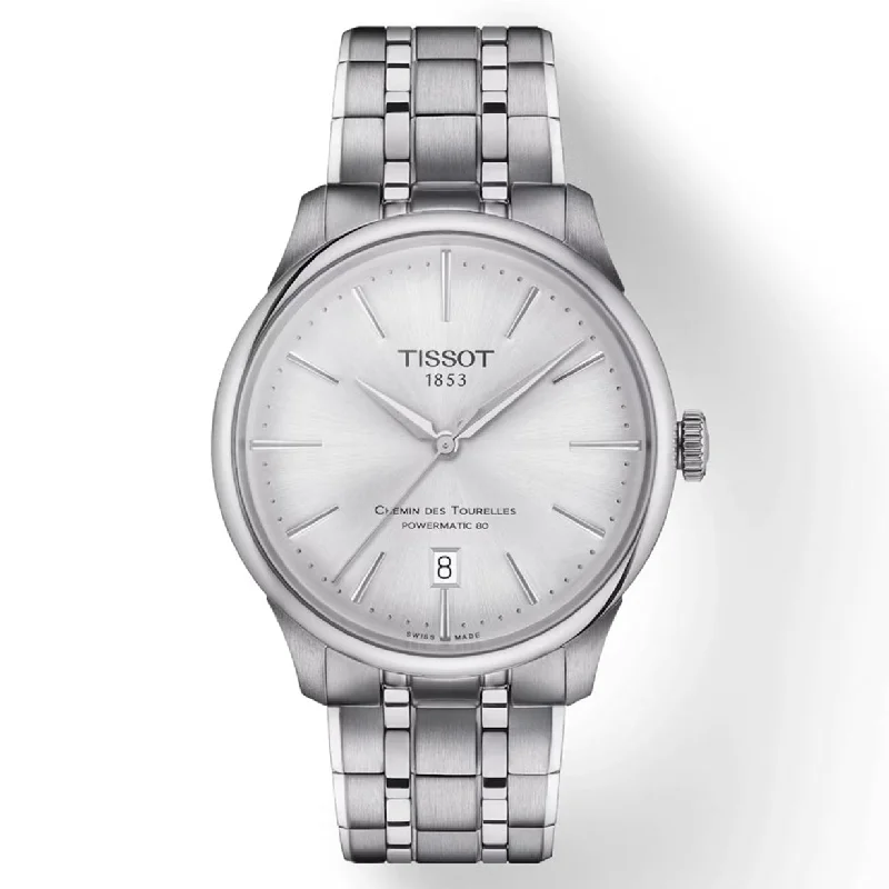 Women's Heritage Watches with Smart Features-Tissot T-Classic Silver Dial Men 39mm