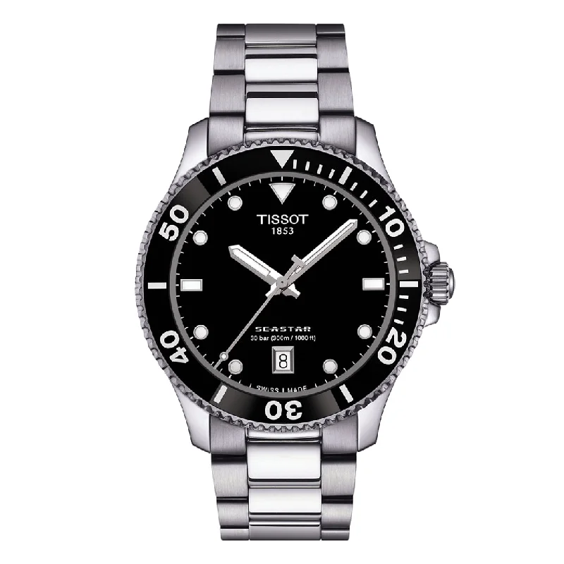 Men's Quartz Watches with Morse Code Feature-TISSOT, SEASTAR 1000