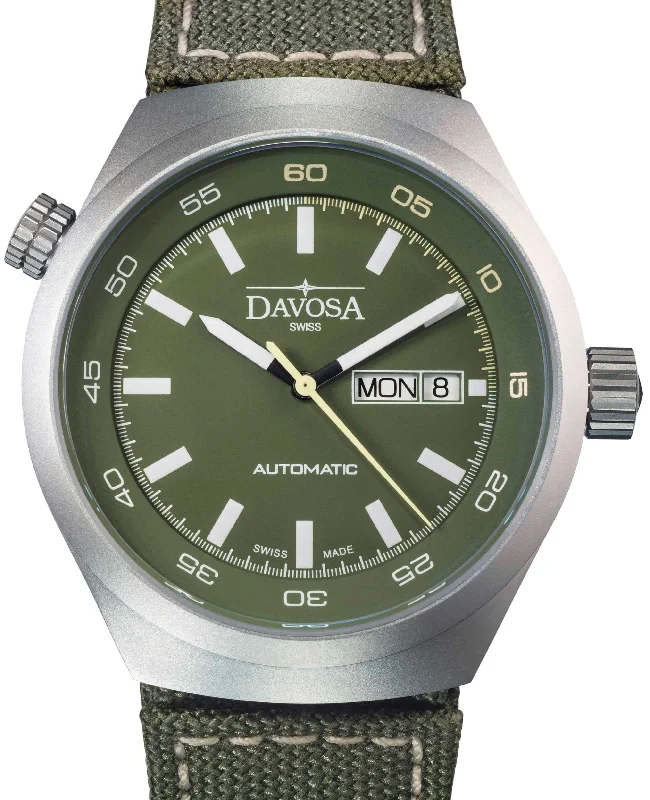 Men's Military Watches for Explosive Ordnance Disposal-Trailmaster Automatic Swiss-Made Green Performance Watch 16151875
