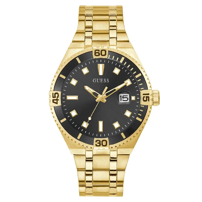 Women's Pilot Watches for Technological Innovation-Guess Premier Black Dial Men 45mm