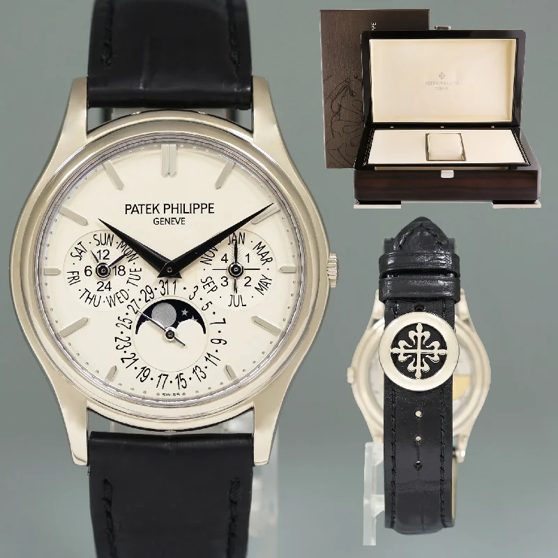Patek Philippe Mechanical Movement Style Watches for Women-Patek Philippe 5140G 37mm White Gold Perpetual Calendar Grand Complication Watch