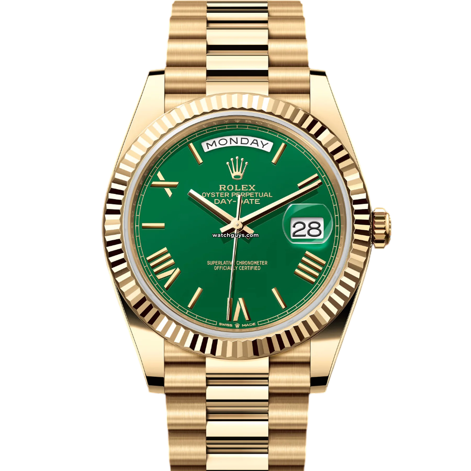 Women's Rolex Analog Style Watches-Rolex Day-Date 228238 Green