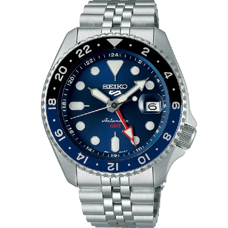 Men's Seiko Hand-Wound Watches-Seiko 5 SSK003K Automatic GMT 'SKX Series'