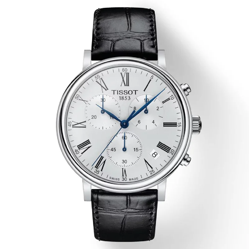 Women's Minimalist Heritage Watches-Tissot T-Classic Silver Dial Men 41mm