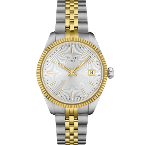 Women's Heritage Watches for Temperature Monitoring-Tissot T-Classic Ballade Silver Dial Women 34mm T1562102203100