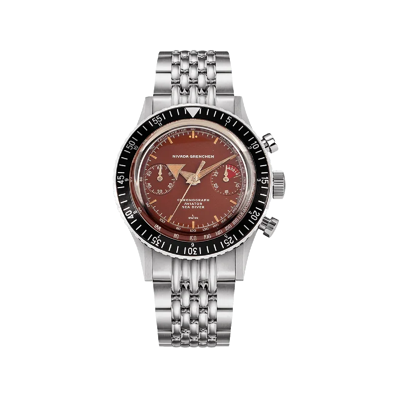 Women's Chronograph Watches with Advanced Materials-Nivada Grenchen Broad Arrow Tropical dial - Manual