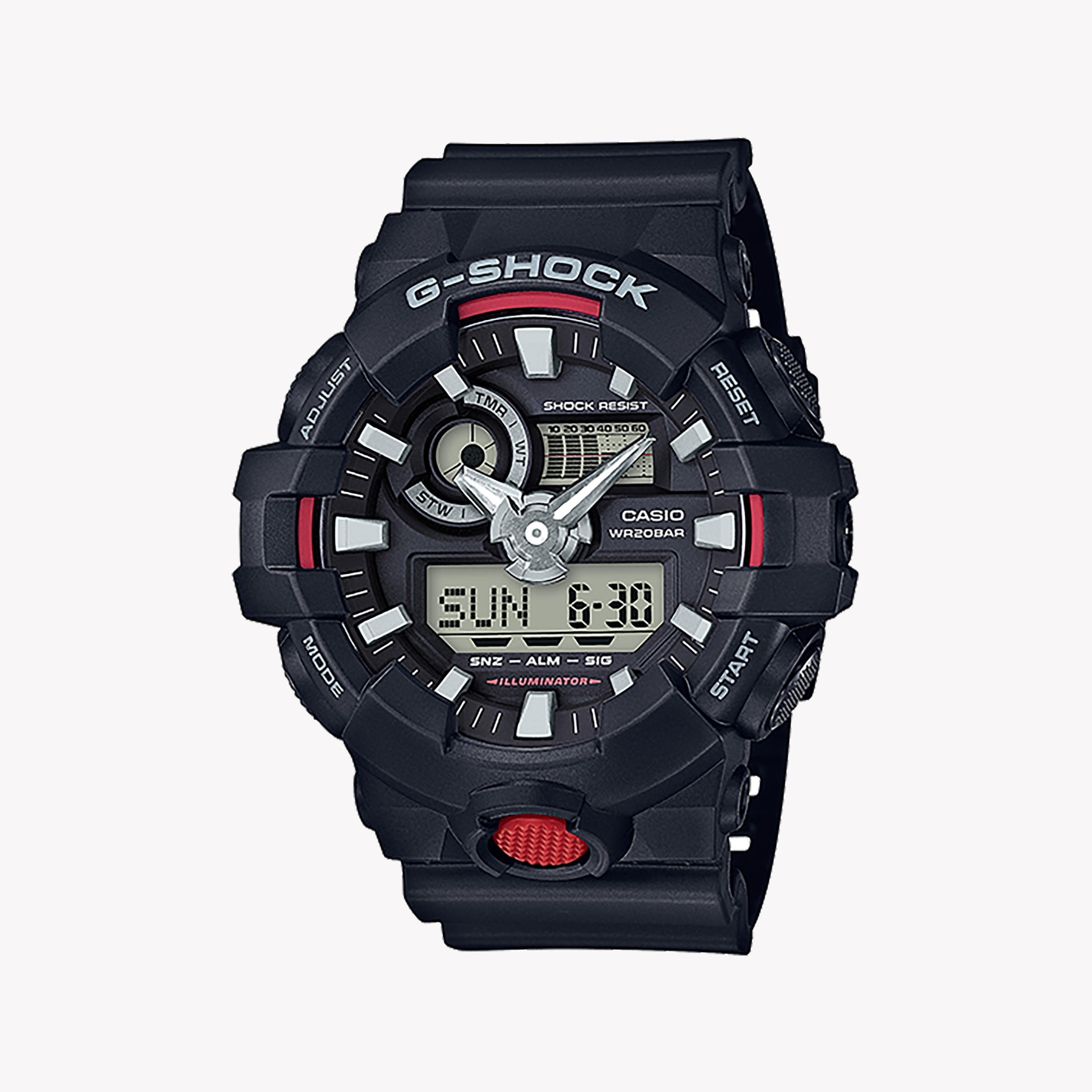 Men's Digital Watches with Luxury Materials-G-SHOCK Men's Black Resin Watch, Digital Display | GA-700-1A