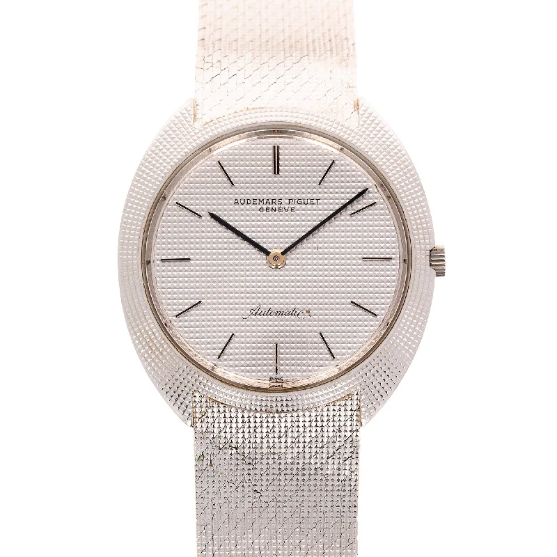 Men's Audemars Piguet Small Size Style Watches-Audemars Piguet White Gold Automatic Tonneau Watch