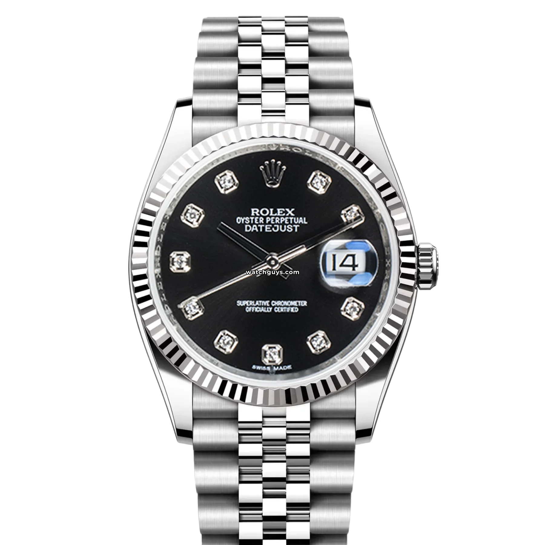Women's Rolex British Made Style Watches-Rolex Datejust 116234 Black Diamond Jubilee