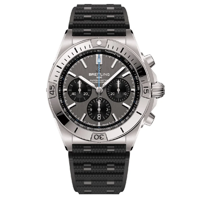 Women's Chronograph Watches for Weather Monitoring-Breitling Chronomat B01 42mm Anthracite Dial Titanium Automatic Chronograph Gents Watch EB0134101M1S1