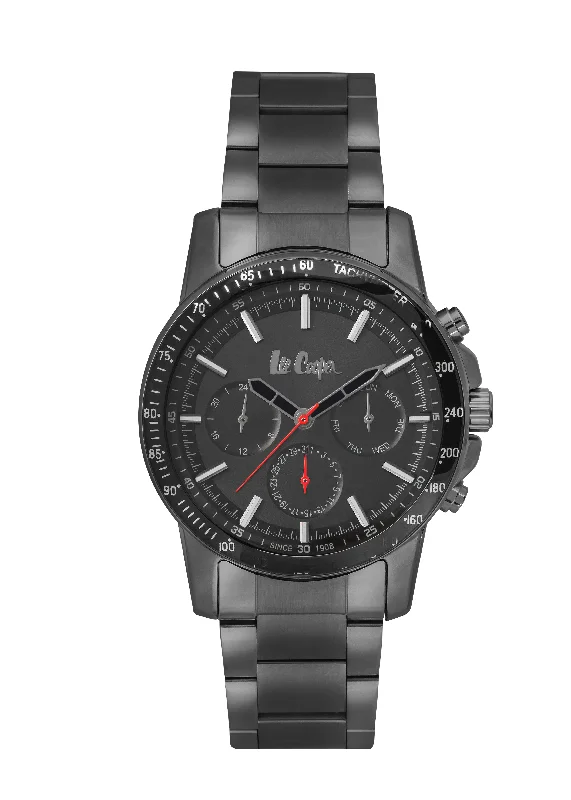Men's Chronograph Watches with Compass Calibration-Lee Cooper Men's Multi-Function Analog Black Dial Watch – LC06882.050