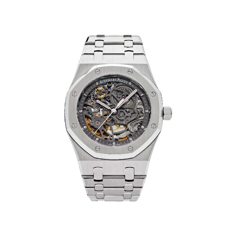 Men's Audemars Piguet Round Case Watches-Audemars Piguet Royal Oak 15305ST.OO.1220ST.01 Stainless Steel Openworked (2011)