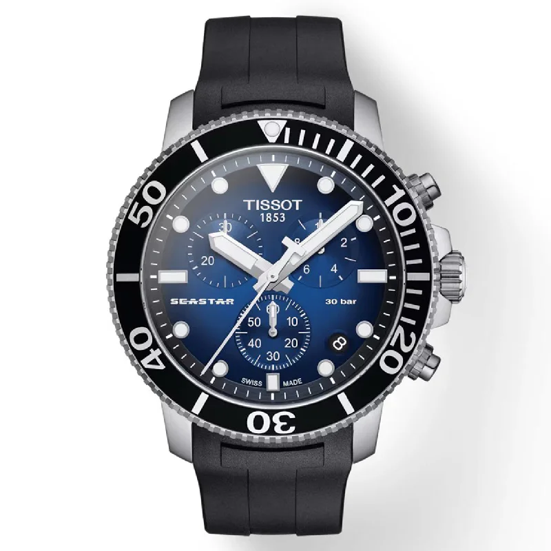 Women's Heritage Watches for Adventure Seekers-Tissot T-Sport Black & Blue Dial Men 45.5mm