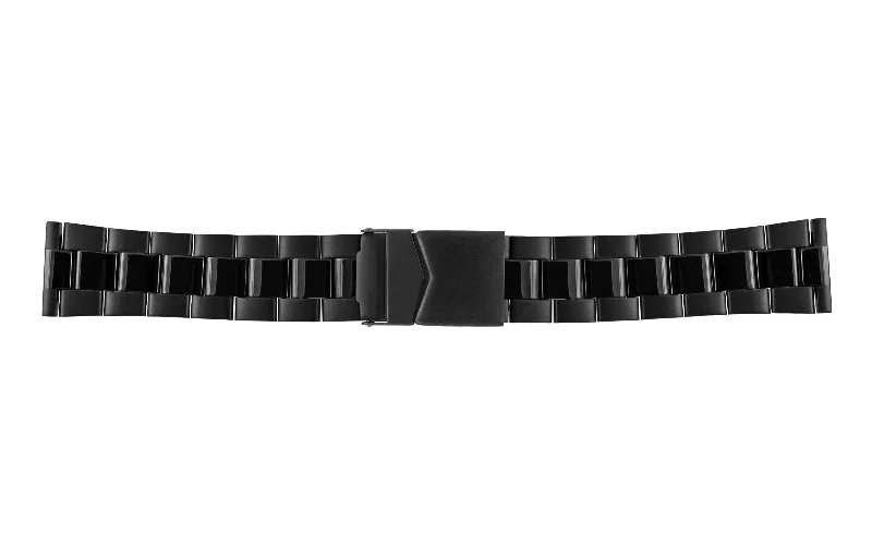 affordable men's Rolex watch models -​Hadley-Roma Men's Black Stainless Steel Solid Link Metal Watch Band