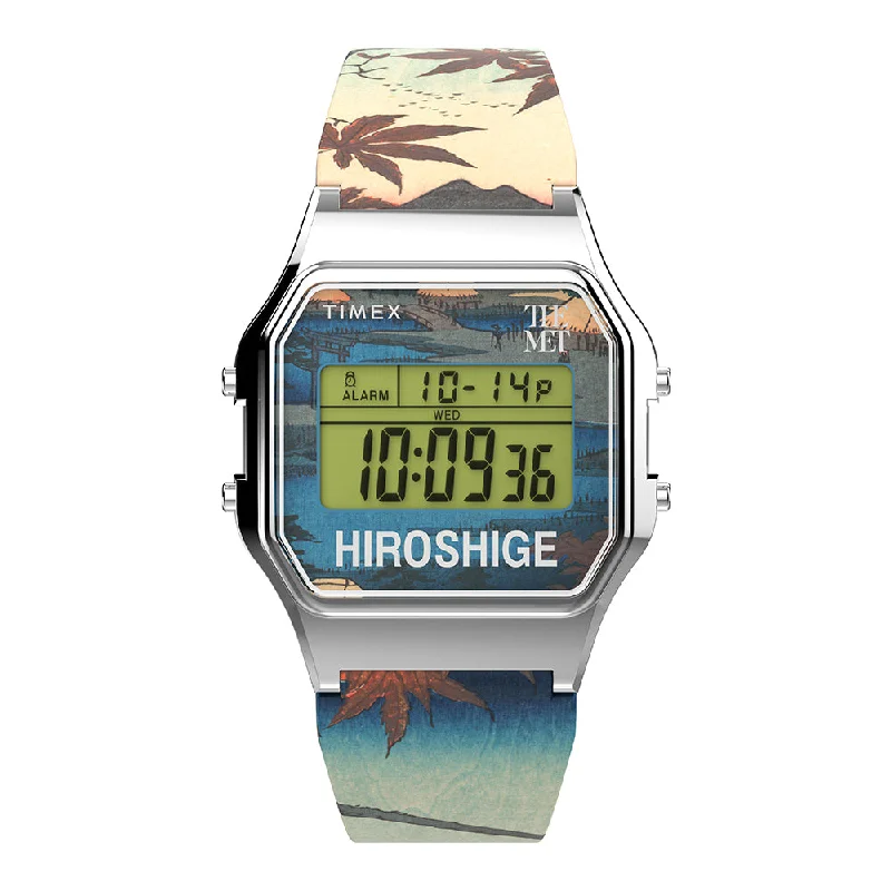 Women's Pilot Watches for Navigation Instruments-The Met Hiroshige Digital 34mm Resin Band