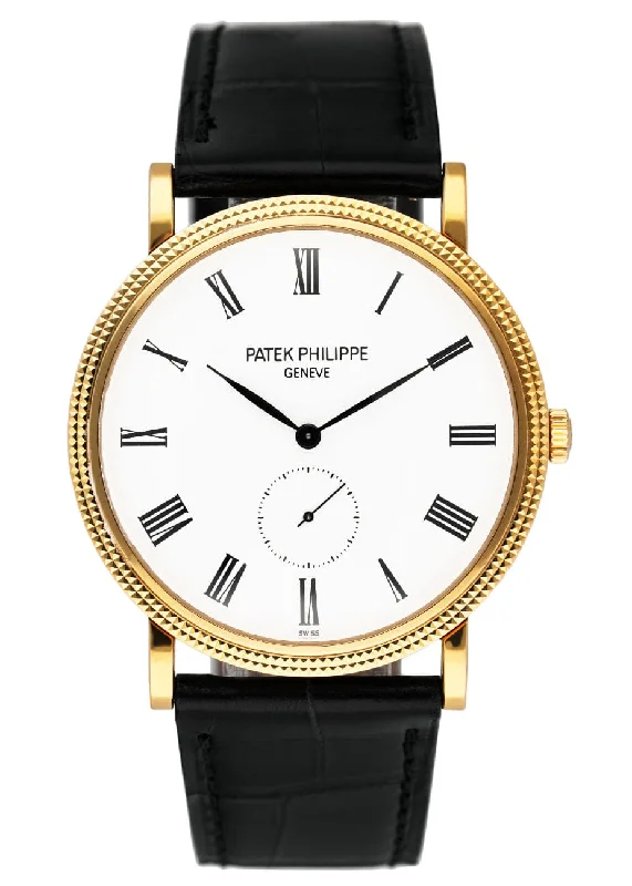 Men's Patek Philippe Watches for Modern Design-Patek Philippe Calatrava 5119J 18K Yellow Gold Mens Watch Papers