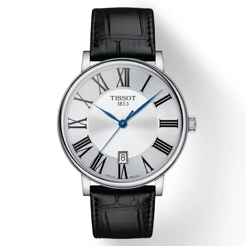 Women's Heritage Watches with Leather Straps-Tissot T-Classic Silver Dial Men 40mm