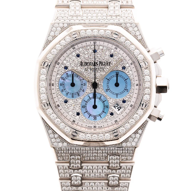 Men's Audemars Piguet Extra Large Style Watches-Audemars Piguet White Gold Royal Oak Chronograph Ref. 25978
