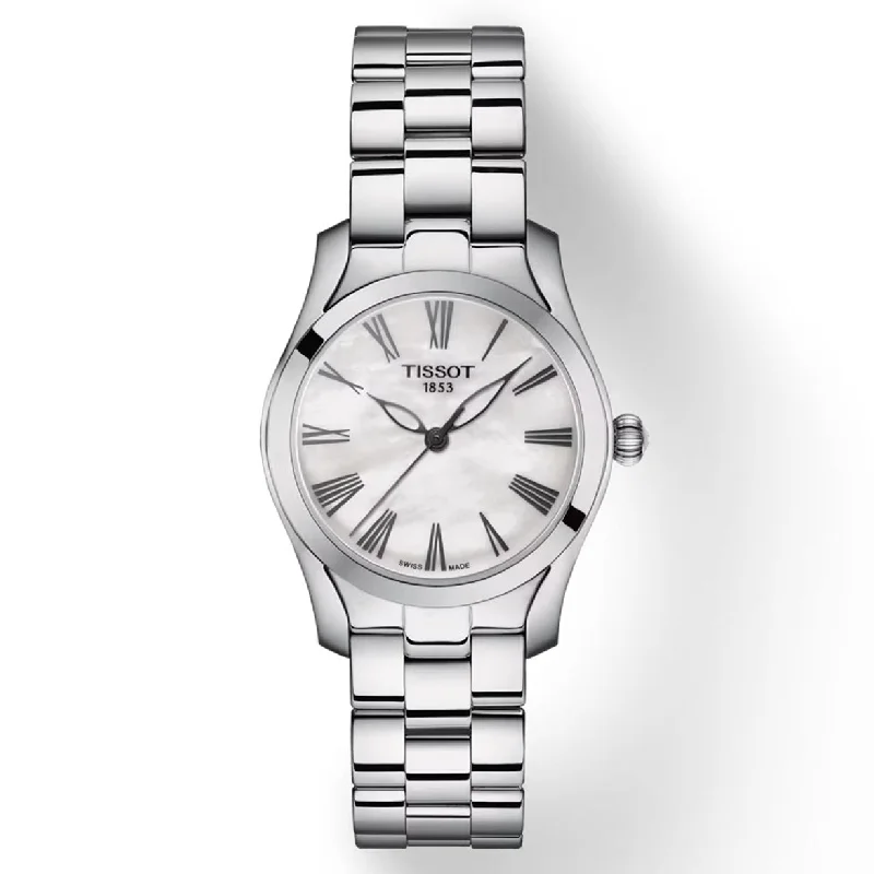 Women's Heritage Watches for Retro Charm-Tissot T-Lady White Mother-Of-Pearl Dial Women 30mm