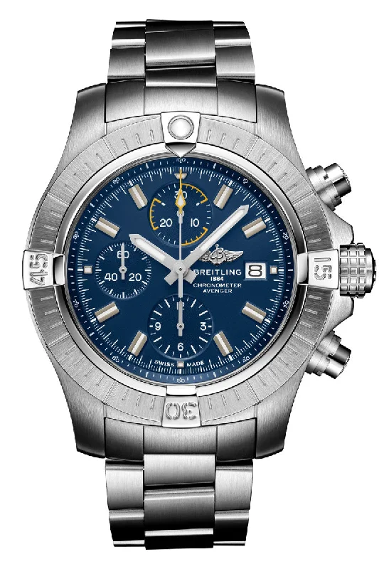 Men's Round Case Dress Watches for Classic Look-Breitling Avenger Chronograph 45 A13317101C1A1
