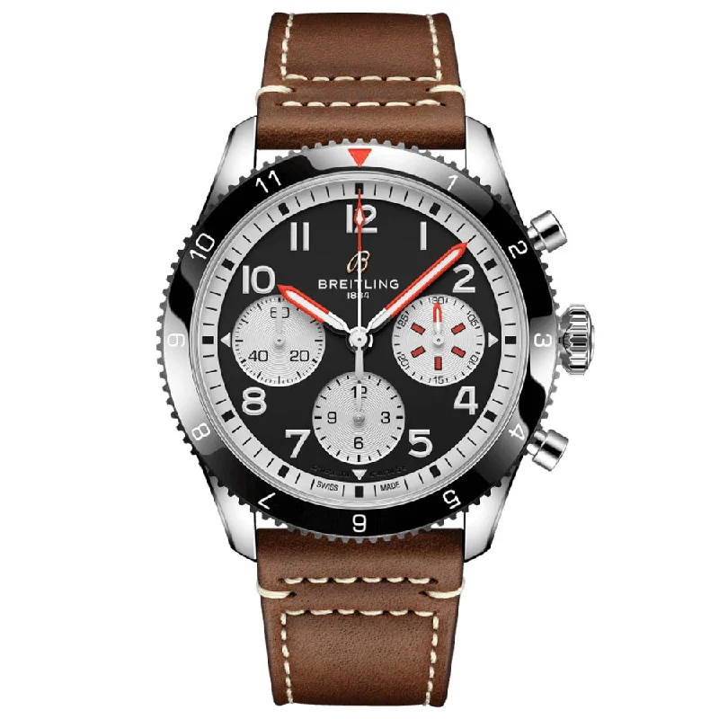 Women's Chronograph Watches for Weather Monitoring-Breitling Classic AVI Mosquito 42mm Black Dial Automatic Chronograph Gents Watch Y233801A1B1X1