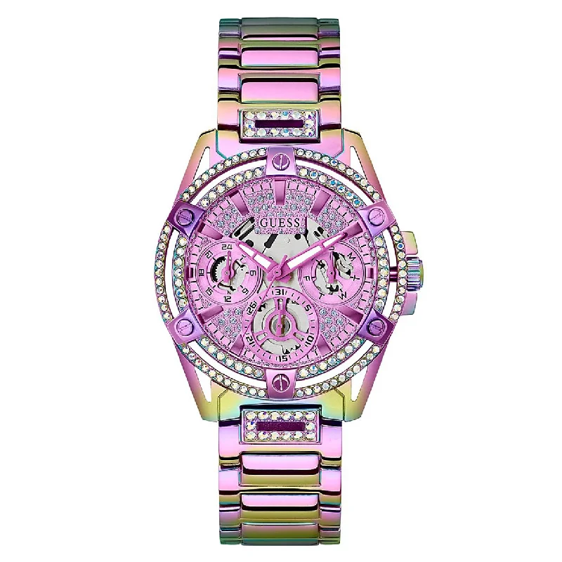 Women's Pilot Watches with Local Brand Support-Guess Iridescent Purple Dial Women 40mm